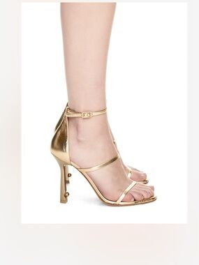 OFF - WHITE Lollipop Strappy Sandal in gold size 40 US 10 new